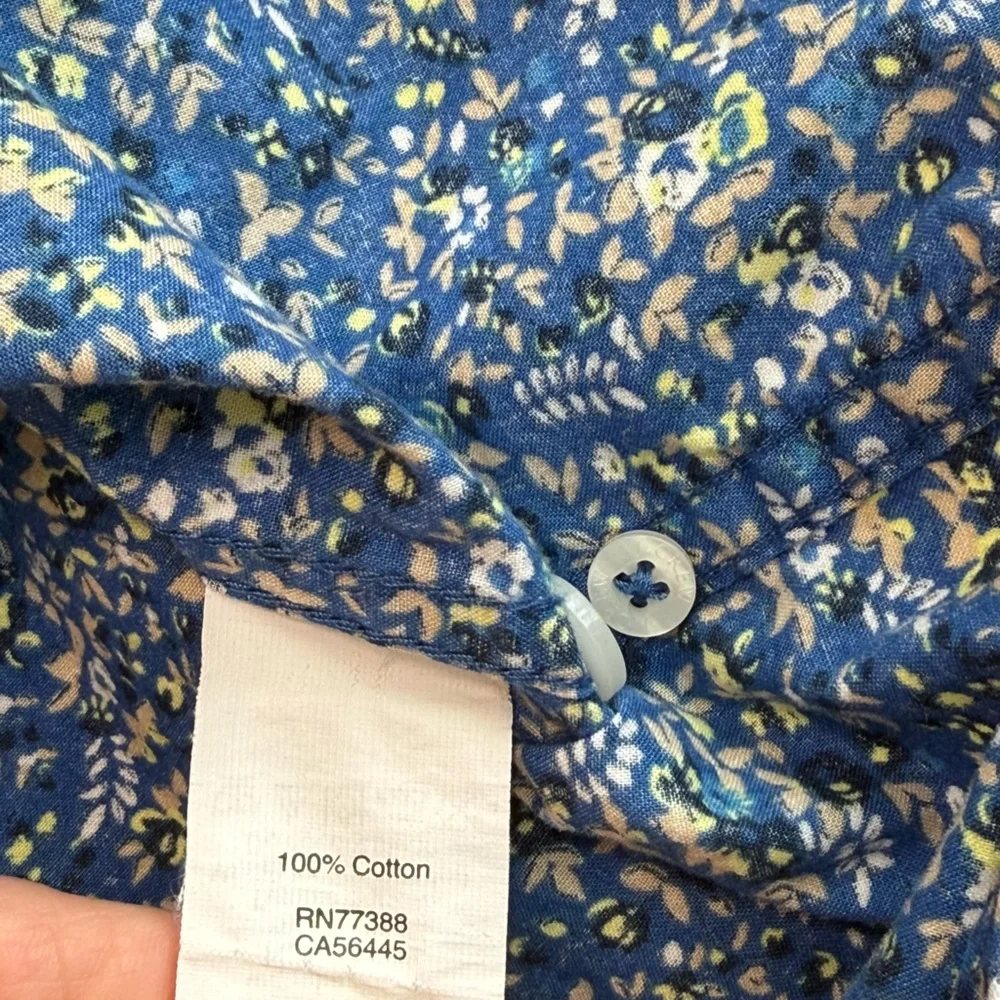 J.Crew size medium men’s short sleeve blue with florals button down